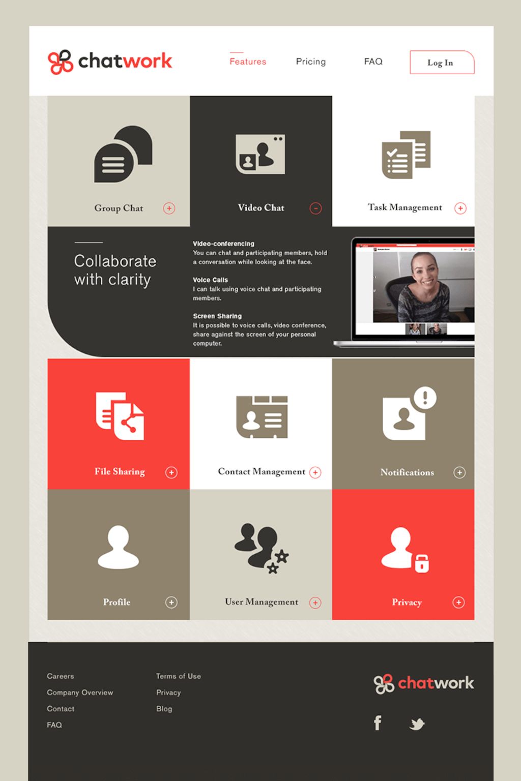 Metadesign Chatwork Website Design Detail