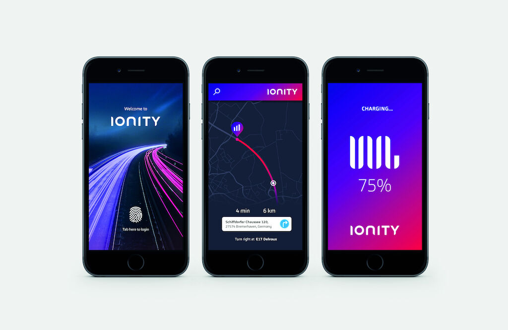 Ionity Phone Screens